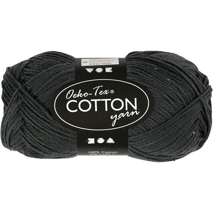 Hilo de algodón, medida 8/4, L. 170 M, gris antracita, 50 gr/ 1 bola