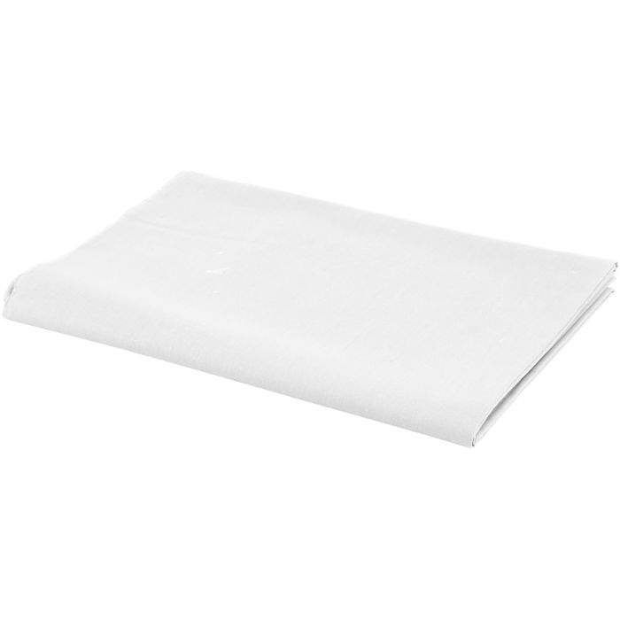 Tela, A: 145 cm, 140 gr, blanco, 1 ml