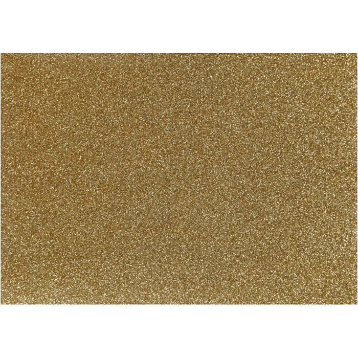 Foil para planchar, A5, hoja 148x210 mm, purpurina, dorado, 1 hoja