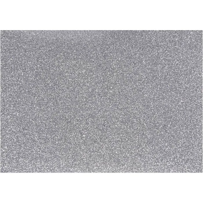Foil para planchar, A5, hoja 148x210 mm, purpurina, plata, 1 hoja
