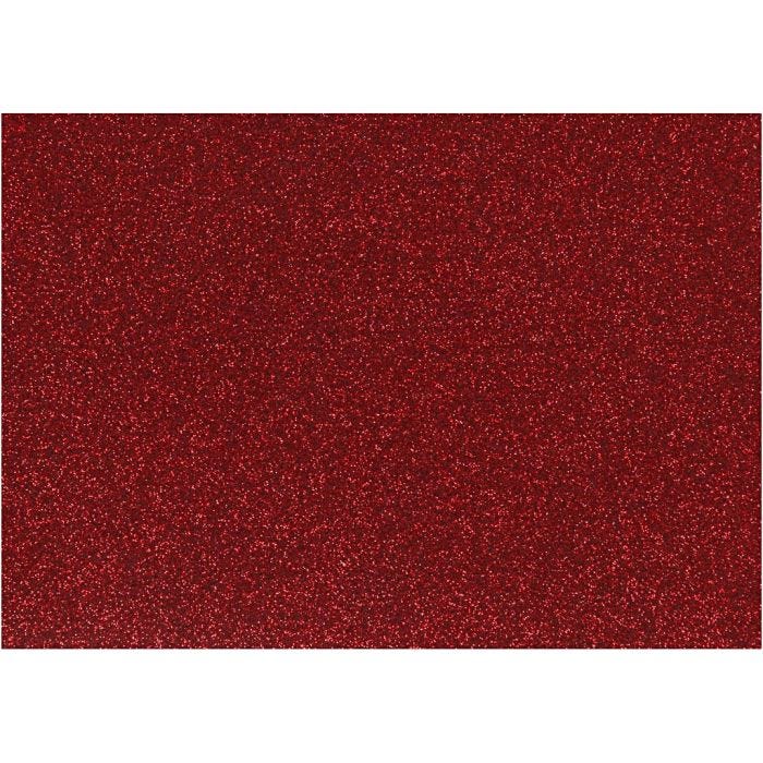 Foil para planchar, A5, hoja 148x210 mm, purpurina, rojo, 1 hoja