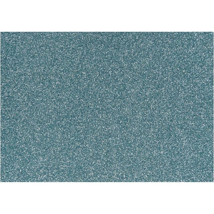 Foil para planchar, A5, hoja 148x210 mm, purpurina, azul claro, 1 hoja