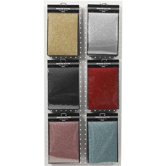 Foil para planchar, hoja 148x210 mm, purpurina, surtido de colores, 6x10 hoja/ 1 paquete
