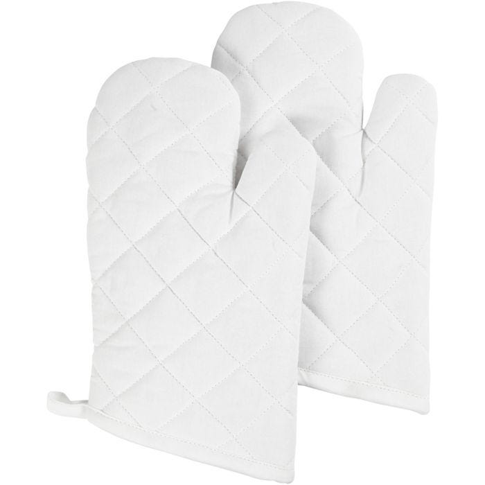 Manoplas de horno, medidas 18x28 cm, 145 gr, blanco, 2 ud/ 1 paquete
