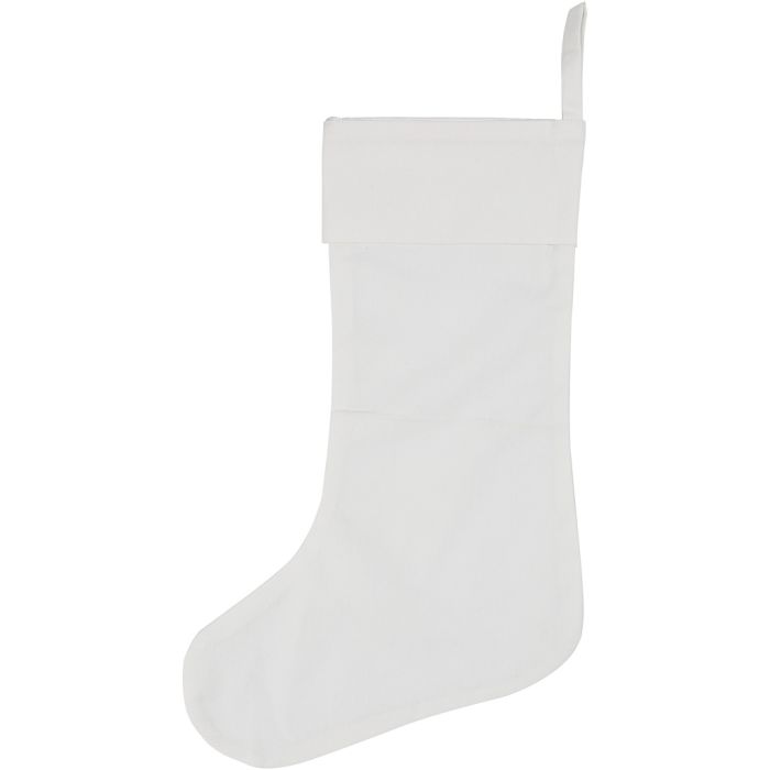 Calcetín de Navidad, A: 40 cm, A: 26 cm, 210 gr, blanco, 1 ud