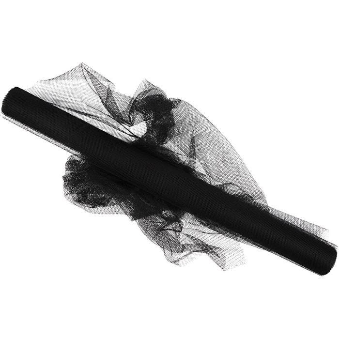 Tul, A: 50 cm, negro, 5 m/ 1 rollo