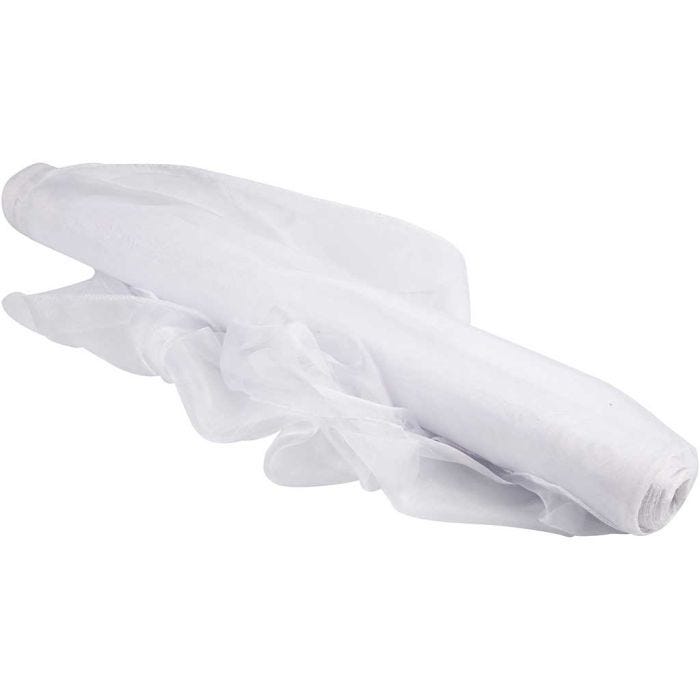 Tela de organza, A: 50 cm, blanco, 10 m/ 1 rollo