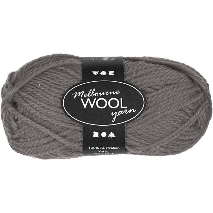 Hilo de lana Melbourne, L. 92 M, gris, 50 gr/ 1 bola