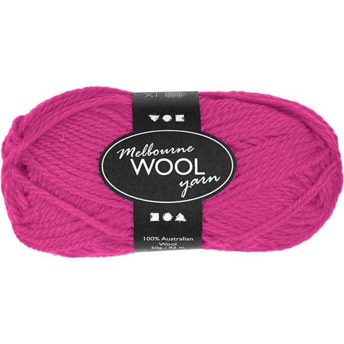 Hilo de lana Melbourne, L. 92 M, rosa neón, 50 gr/ 1 bola