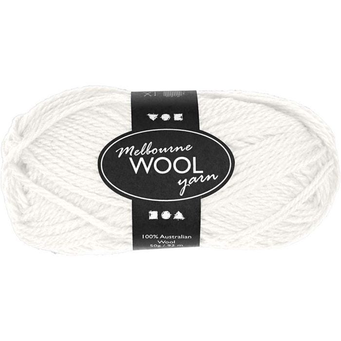 Hilo de lana Melbourne, L. 92 M, blanquecino, 50 gr/ 1 bola