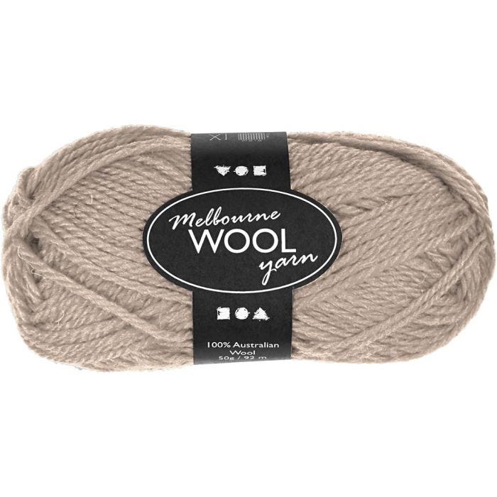 Hilo de lana Melbourne, L. 92 M, beige, 50 gr/ 1 bola