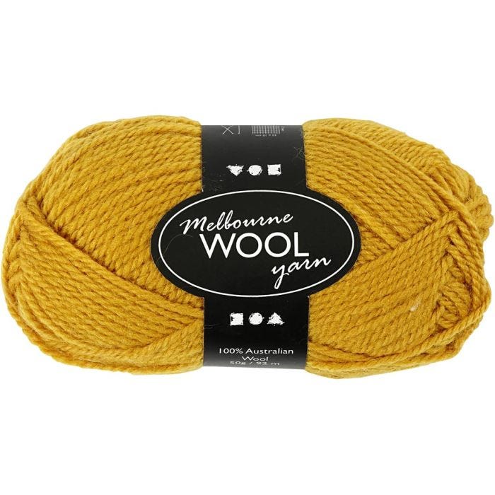 Hilo de lana Melbourne, L. 92 M, amarillo oscuro, 50 gr/ 1 bola