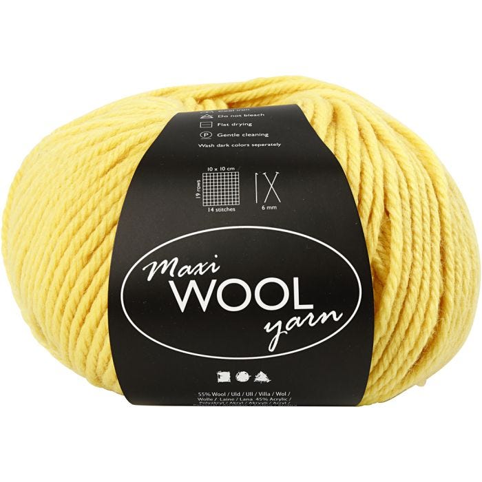 Lana, L. 125 M, amarillo, 100 gr/ 1 bola