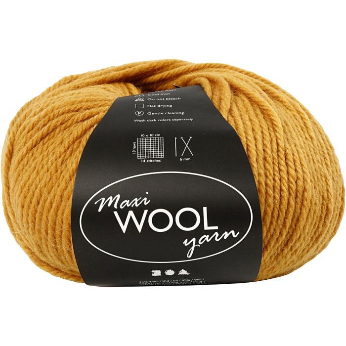 Lana, L. 125 M, amarillo oscuro, 100 gr/ 1 bola