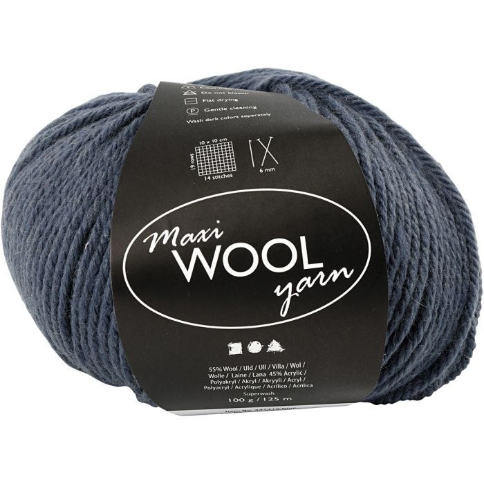 Lana, L. 125 M, azul, 100 gr/ 1 bola