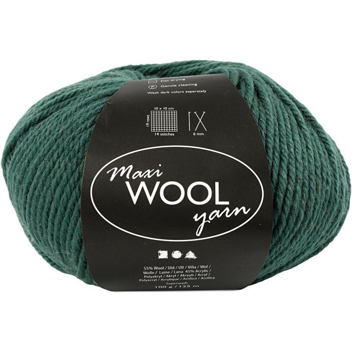 Lana, L. 125 M, verde, 100 gr/ 1 bola