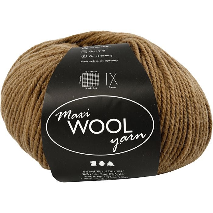 Lana, L. 125 M, marrón claro, 100 gr/ 1 bola