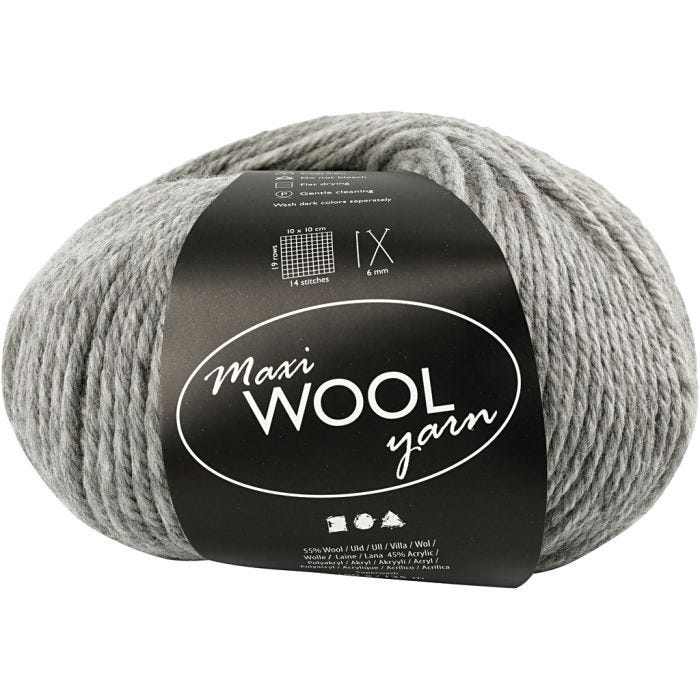 Lana, L. 125 M, gris mezclado, 100 gr/ 1 bola