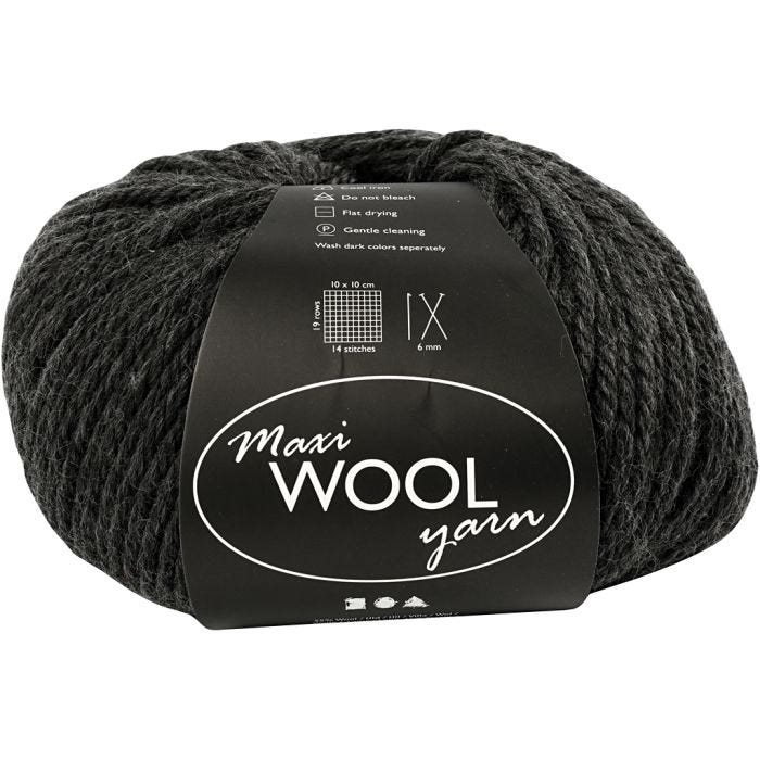 Lana, L. 125 M, gris oscuro mezclado, 100 gr/ 1 bola