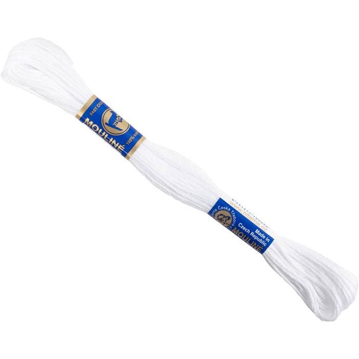 Hilo para bordar, blanco, 12x8 m/ 1 paquete