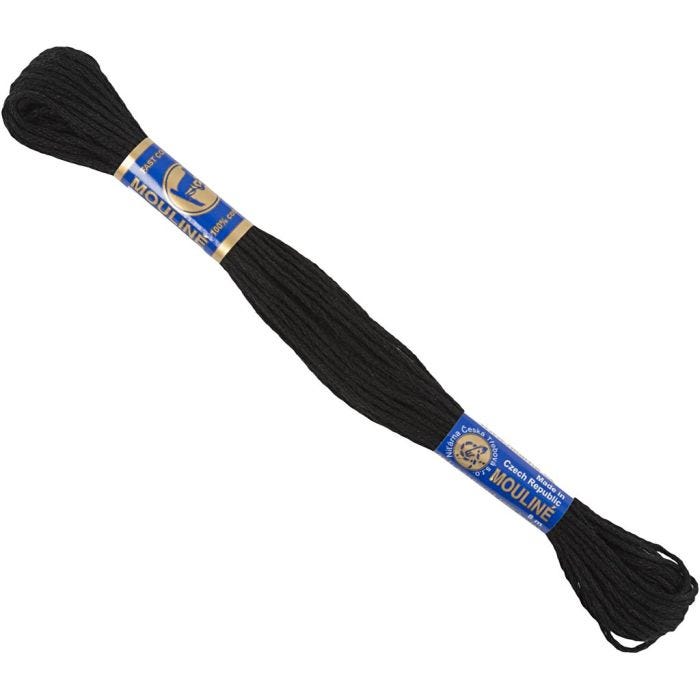 Hilo para bordar, negro, 12x8 m/ 1 paquete