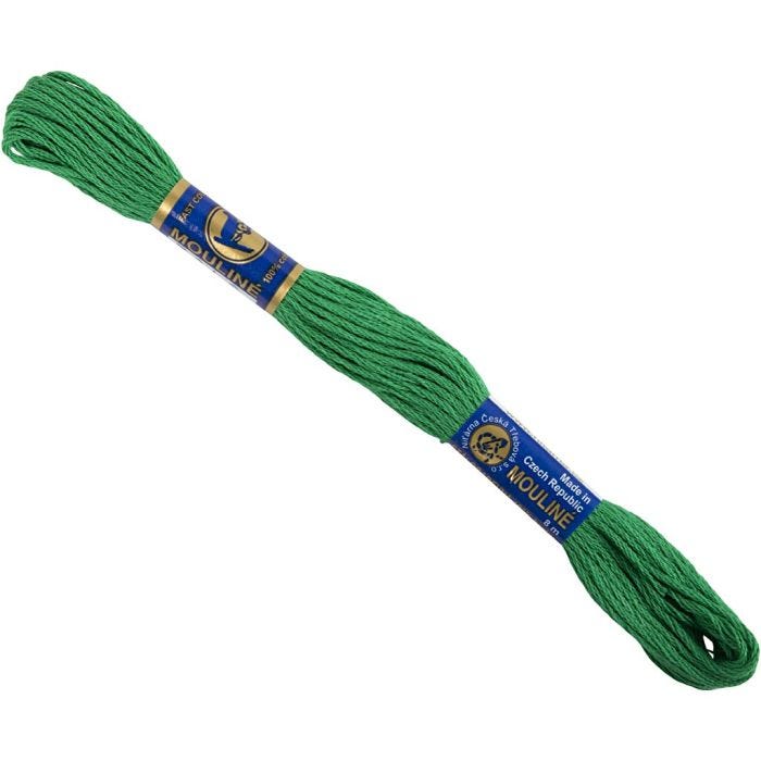 Hilo para bordar, verde, 12x8 m/ 1 paquete