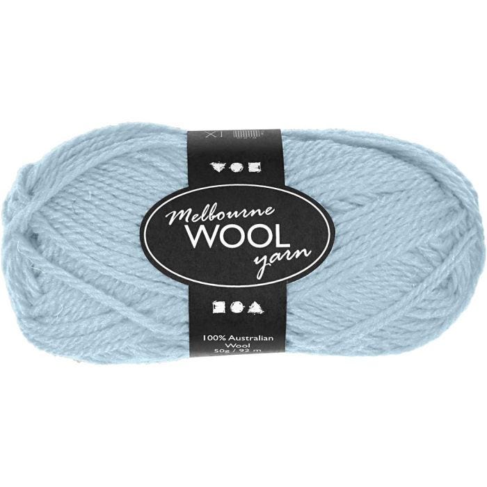 Hilo de lana Melbourne, L. 92 M, azul turquesa light, 50 gr/ 1 bola