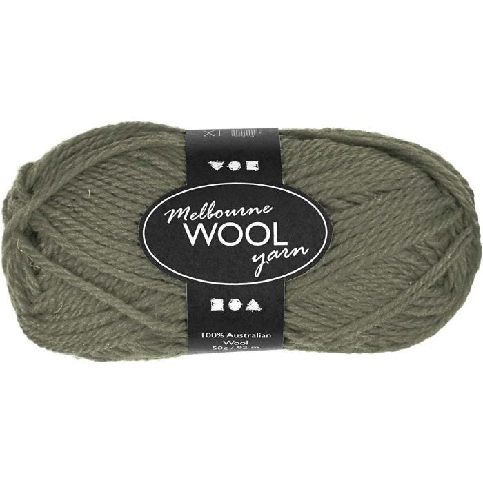 Hilo de lana Melbourne, L. 92 M, verde oscuro, 50 gr/ 1 bola
