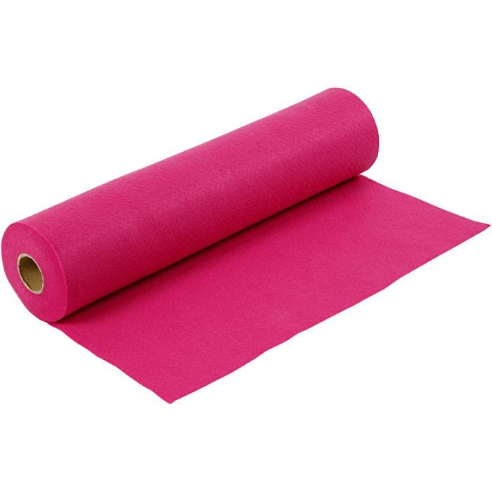 Fieltro para manualidades, A: 45 cm, grosor 1,5 mm, 180-200 gr, cereza, 5 m/ 1 rollo