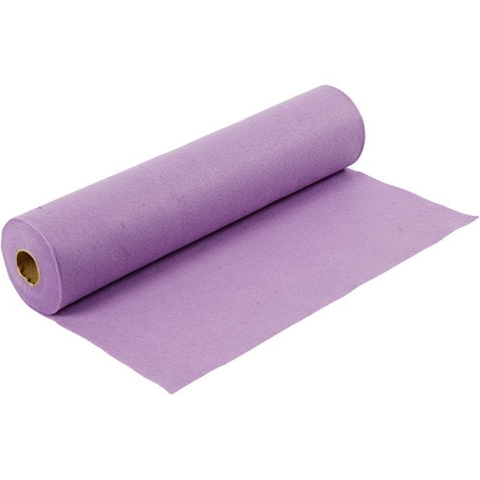 Fieltro para manualidades, A: 45 cm, grosor 1,5 mm, 180-200 gr, lila claro, 5 m/ 1 rollo