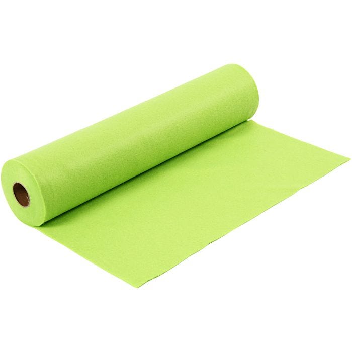 Fieltro para manualidades, A: 45 cm, grosor 1,5 mm, 180-200 gr, verde claro, 5 m/ 1 rollo