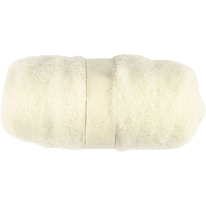 Lana Cardada, blanco, 100 gr/ 1 fajo