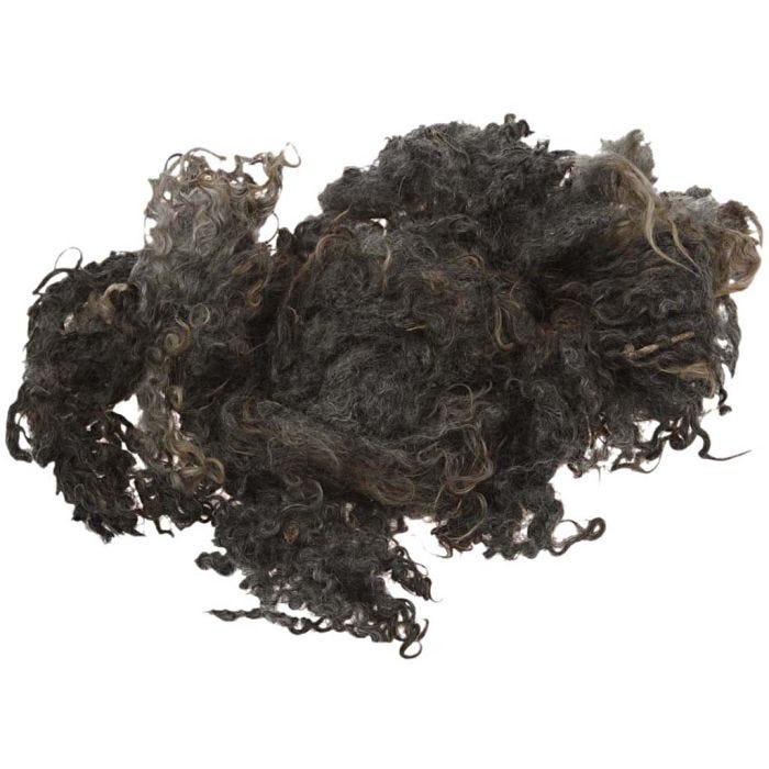 Fibras rizadas, gris oscuro, 100 gr/ 1 fajo