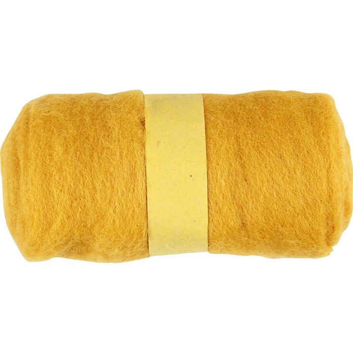 Lana Cardada, amarillo, 100 gr/ 1 fajo
