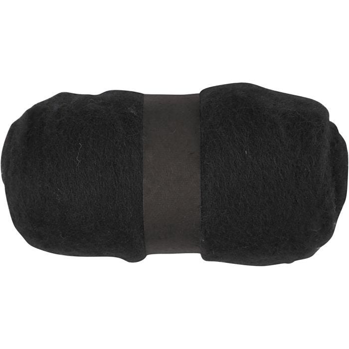 Lana Cardada, negro, 100 gr/ 1 fajo