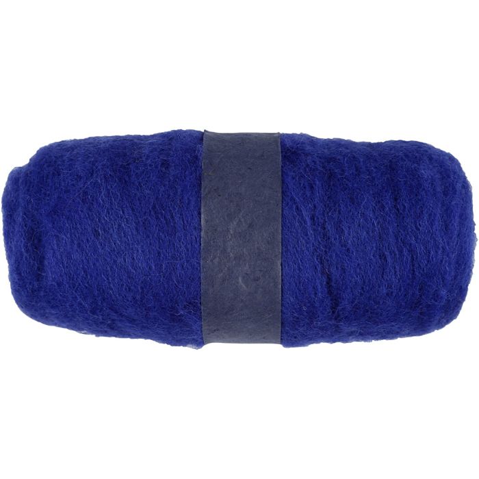 Lana Cardada, azul royal, 100 gr/ 1 fajo