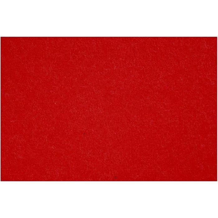 Fieltro para manualidades, hoja 42x60 cm, grosor 3 mm, rojo, 1 hoja