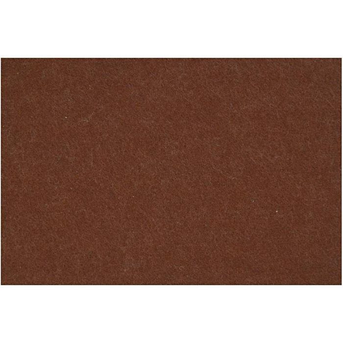 Fieltro para manualidades, hoja 42x60 cm, grosor 3 mm, marrón, 1 hoja
