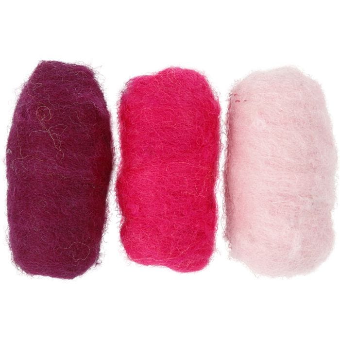 Lana Cardada, lila / rosa oscuro, 3x10 gr/ 1 paquete