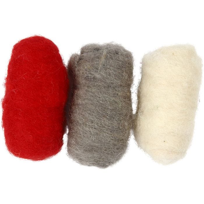 Lana Cardada, rojo / blanco, 3x10 gr/ 1 paquete