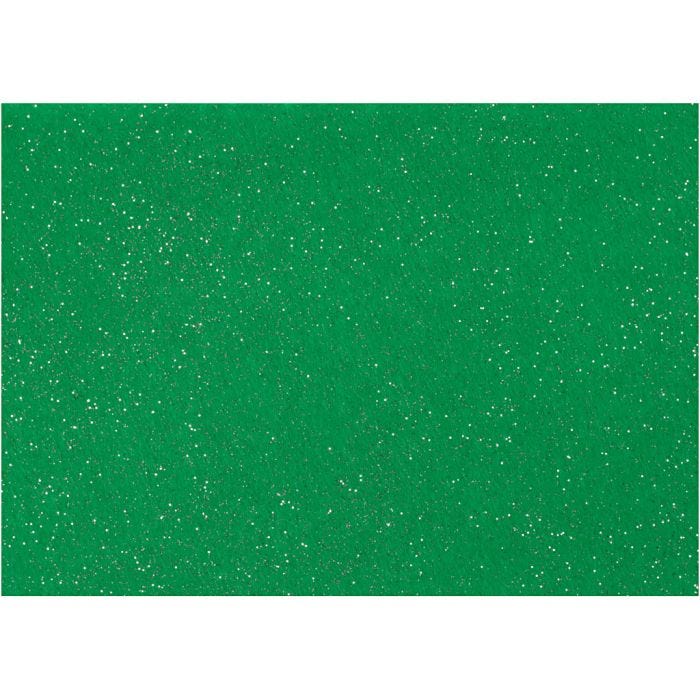 Fieltro para manualidades, A4, hoja 210x297 mm, grosor 1 mm, verde, 10 hoja/ 1 paquete
