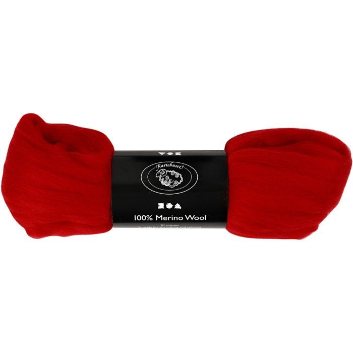 Lana Merino, 21 my, rojo navideño, 100gr/ 1 paquete