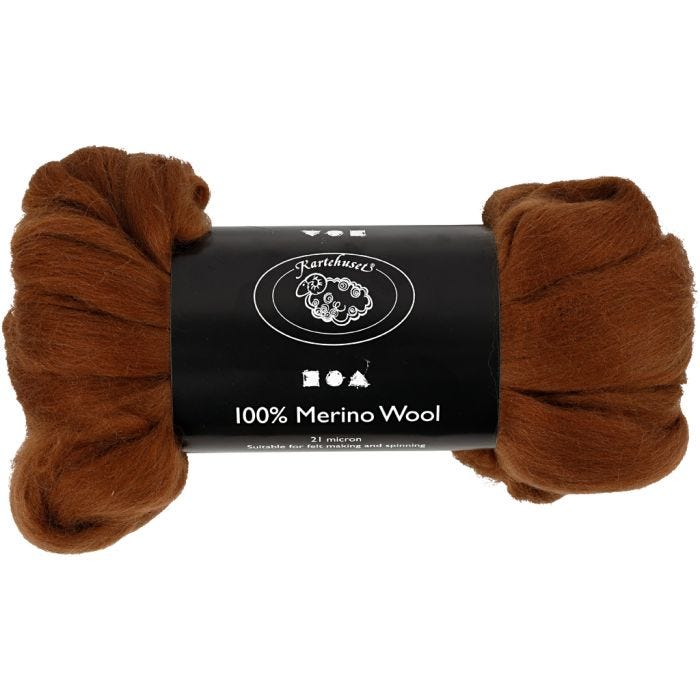 Lana Merino, 21 my, marrón, 100gr/ 1 paquete