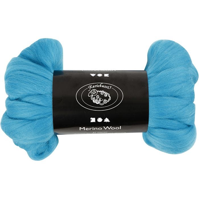 Lana Merino, grosor 21 my, turquesa, 100 gr/ 1 paquete