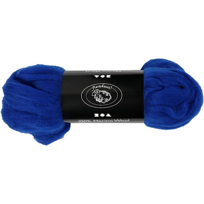 Lana Merino, grosor 21 my, azul royal, 100 gr/ 1 paquete