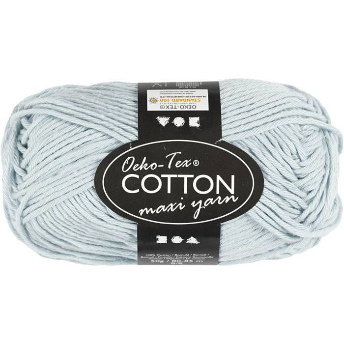 Hilo de algodón, medida 8/8, L. 80-85 M, azul palomo, 50 gr/ 1 bola