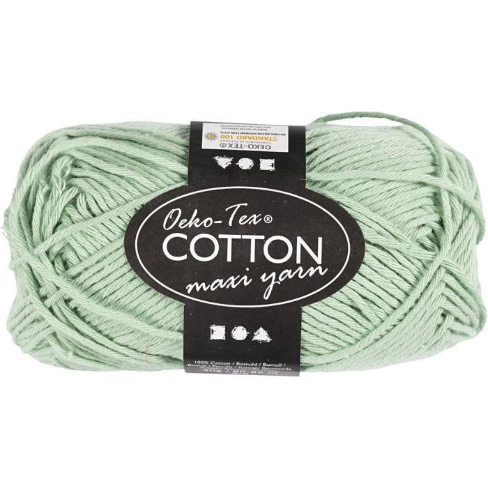 Hilo de algodón, medida 8/8, L. 80-85 M, verde menta, 50 gr/ 1 bola