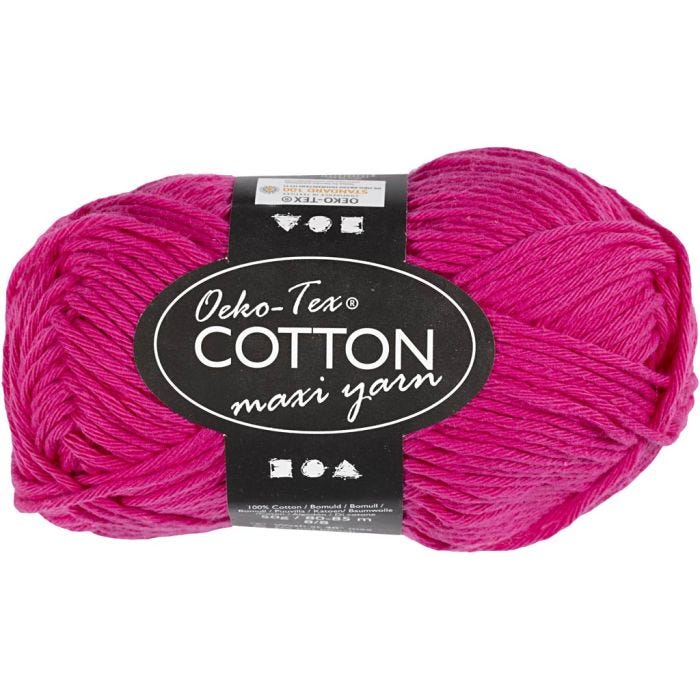 Hilo de algodón, medida 8/8, L. 80-85 M, rosa, 50 gr/ 1 bola