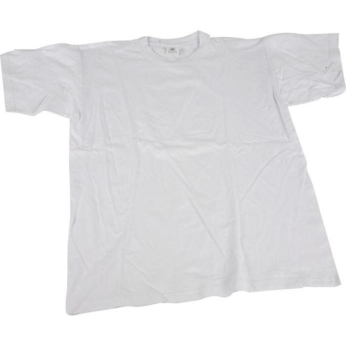 Camisetas, A: 32 cm, medidas 3-4 año, cuello redondo, 145 gr, blanco, 1 ud