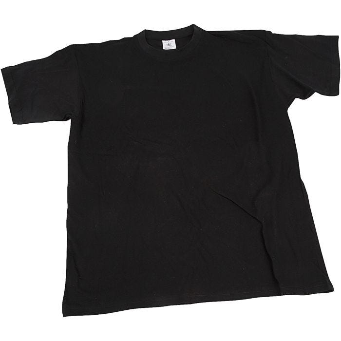 Camisetas, A: 32 cm, medidas 3-4 año, cuello redondo, 145 gr, negro, 1 ud